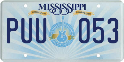 MS license plate PUU053