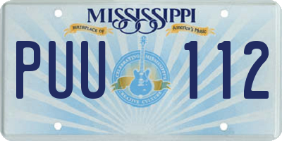 MS license plate PUU112