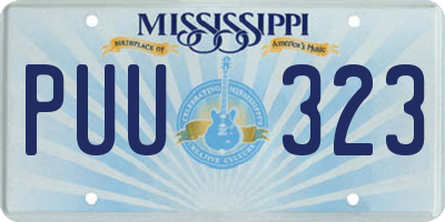 MS license plate PUU323