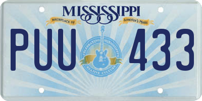 MS license plate PUU433