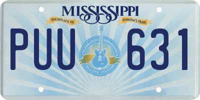 MS license plate PUU631