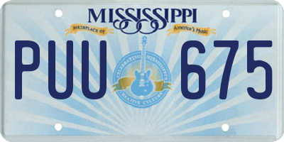 MS license plate PUU675