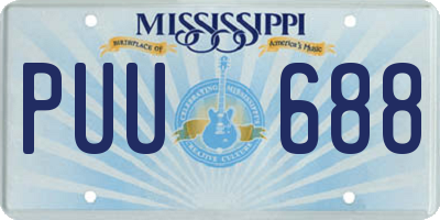 MS license plate PUU688