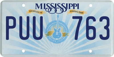 MS license plate PUU763