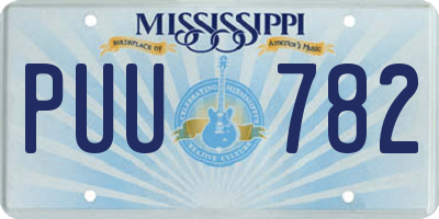 MS license plate PUU782