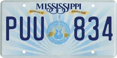 MS license plate PUU834
