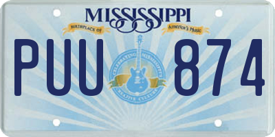 MS license plate PUU874