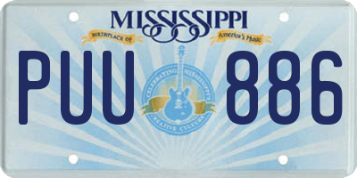 MS license plate PUU886