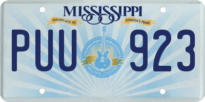 MS license plate PUU923