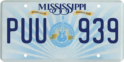 MS license plate PUU939