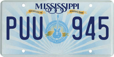 MS license plate PUU945