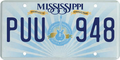 MS license plate PUU948