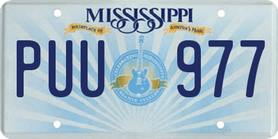 MS license plate PUU977