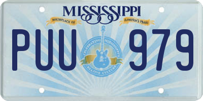 MS license plate PUU979