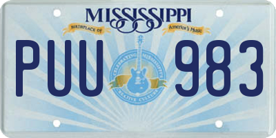 MS license plate PUU983