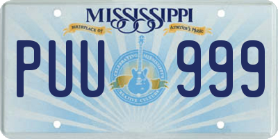 MS license plate PUU999