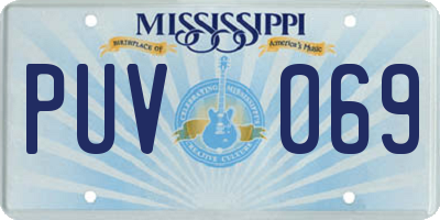 MS license plate PUV069