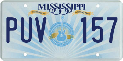 MS license plate PUV157