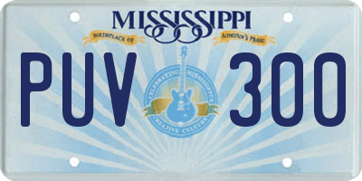 MS license plate PUV300