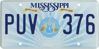 MS license plate PUV376