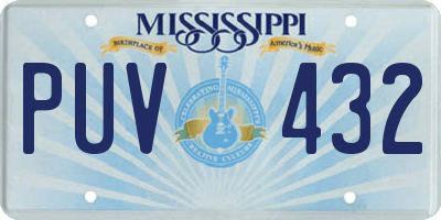 MS license plate PUV432