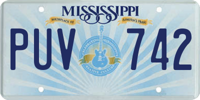 MS license plate PUV742