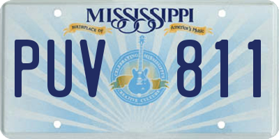 MS license plate PUV811