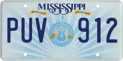 MS license plate PUV912