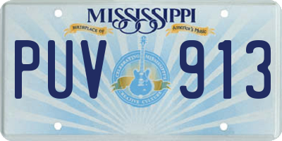 MS license plate PUV913
