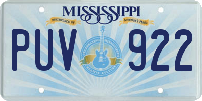 MS license plate PUV922