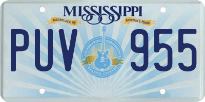 MS license plate PUV955