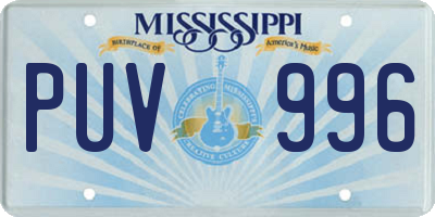 MS license plate PUV996