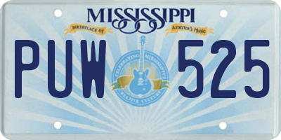 MS license plate PUW525