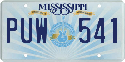 MS license plate PUW541
