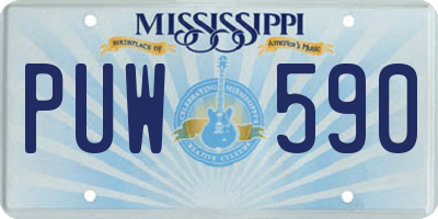 MS license plate PUW590