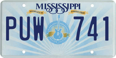 MS license plate PUW741