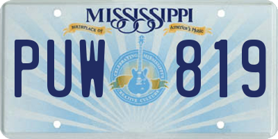 MS license plate PUW819
