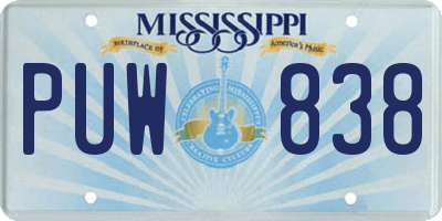 MS license plate PUW838