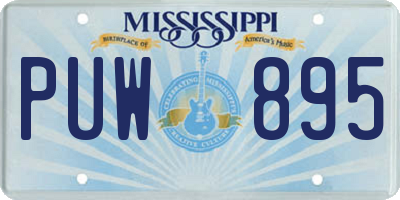 MS license plate PUW895