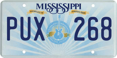 MS license plate PUX268