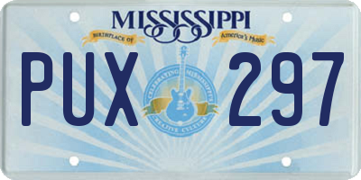 MS license plate PUX297