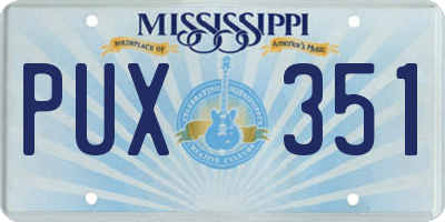 MS license plate PUX351