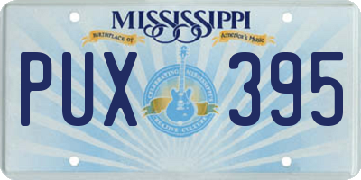 MS license plate PUX395