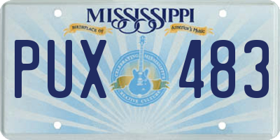 MS license plate PUX483