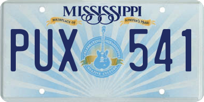 MS license plate PUX541