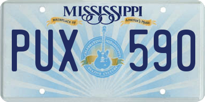 MS license plate PUX590