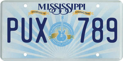 MS license plate PUX789