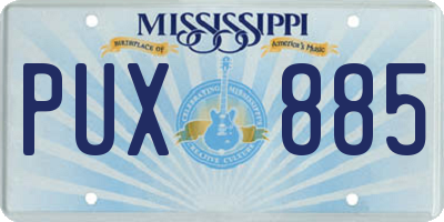 MS license plate PUX885
