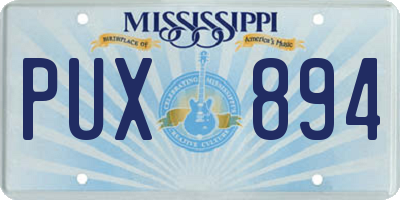 MS license plate PUX894