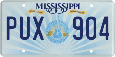 MS license plate PUX904